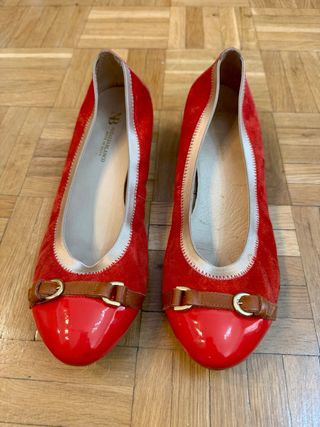 Bailarinas rojas Natalia Blanco con hebilla