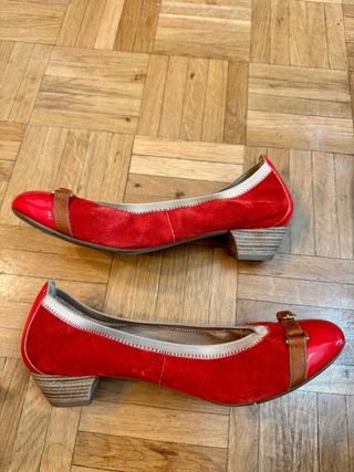 Bailarinas rojas Natalia Blanco con hebilla