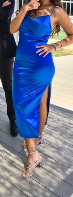 Vestido fiesta invitada azul Talla M