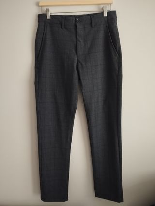 Pantalón Zara Gris Cuadros