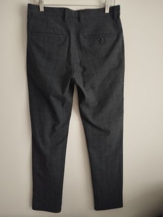 Pantalón Zara Gris Cuadros