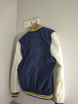 Chaqueta Bomber Universitaria USA Azul/Blanca