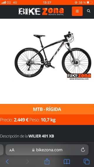 Bicicleta MTB Wilier 401 XB