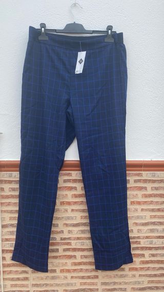 Pantalón de cuadros azul Talla L