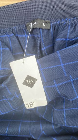 Pantalón de cuadros azul Talla L