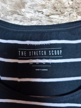 Camiseta The Stretch Scoop Rayas Blanco y Negro