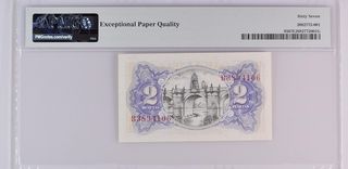 España * Billete 2 Pesetas 1938 PMG 67 EPQ