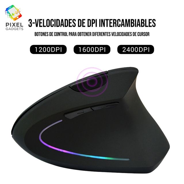Ratón Vertical Bluetooth Recargable Inalámbrico