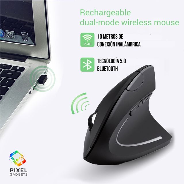 Ratón Vertical Bluetooth Recargable Inalámbrico