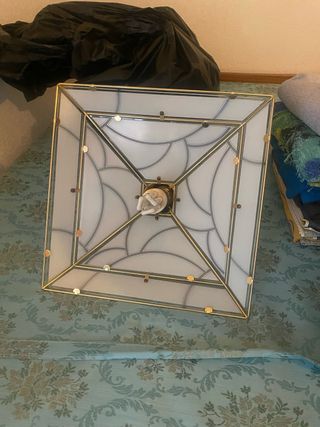 Lámpara de techo vintage cristal y metal