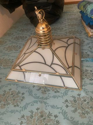 Lámpara de techo vintage cristal y metal
