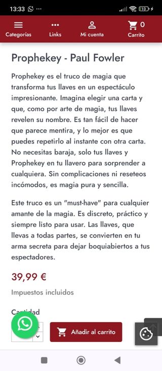 Juego de llaves para magia Prophekey