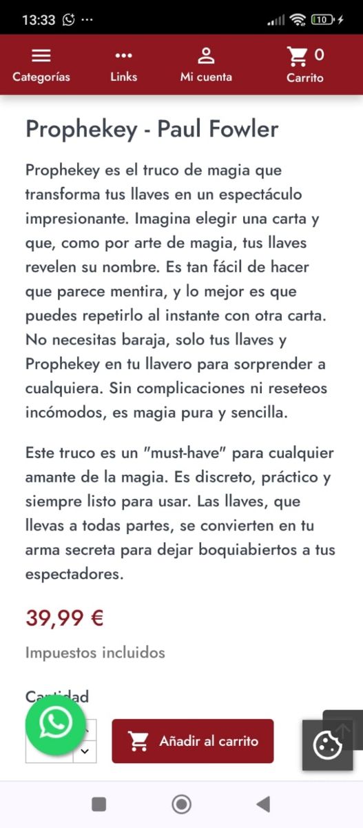 Juego de llaves para magia Prophekey