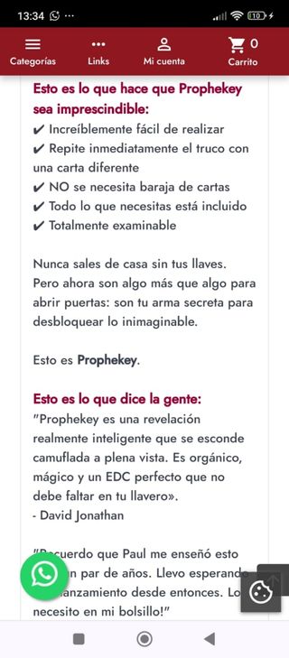 Juego de llaves para magia Prophekey