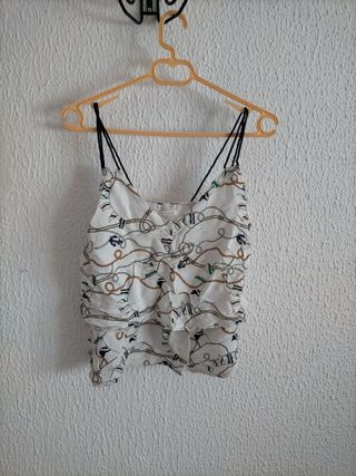 Camiseta marinera blanca con estampado