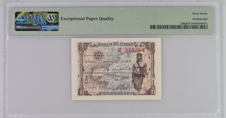 España * Billete 1 Peseta 1945 PMG 67 EPQ