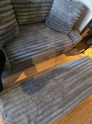 Sofá Cama con divan Gris y arcón para almacenaje
