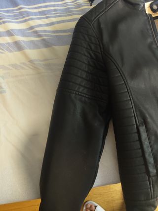 Chaqueta de cuero El Corte Inglés Negra