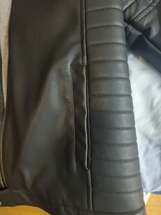 Chaqueta de cuero El Corte Inglés Negra
