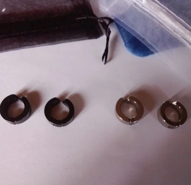 Pendientes aros sin agujero en acero