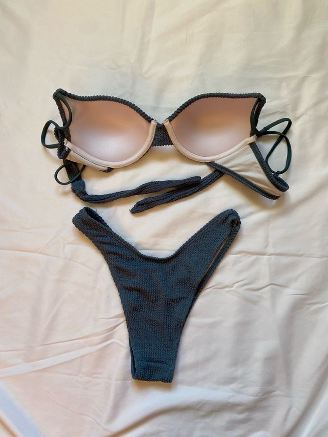 Bikini turquesa / teal con textura