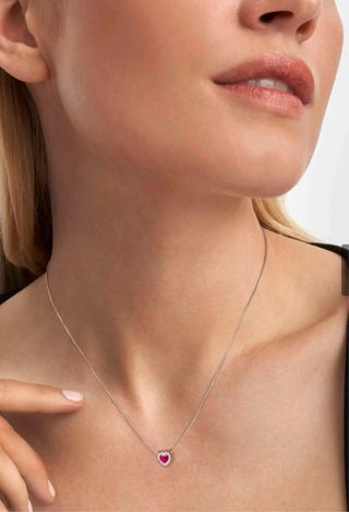 collar corazón plata