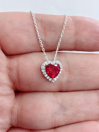 collar corazón plata