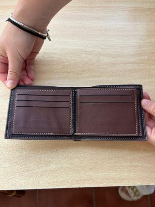Cartera de hombre piel sintética marrón