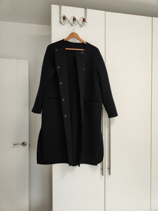 Abrigo Massimo Dutti mujer azul marino 