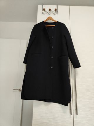 Abrigo Massimo Dutti mujer azul marino 
