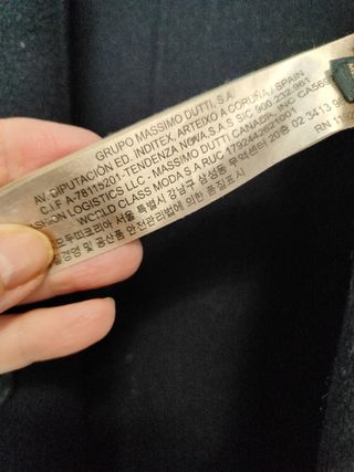 Abrigo Massimo Dutti mujer azul marino 