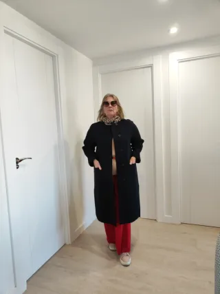 Abrigo Massimo Dutti mujer azul marino 
