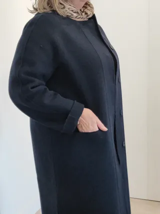 Abrigo Massimo Dutti mujer azul marino 