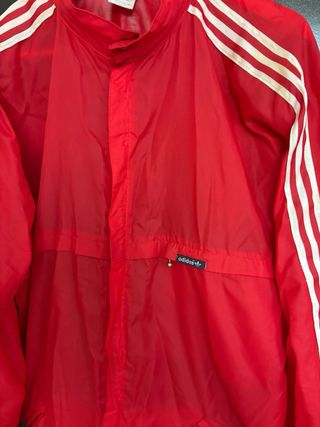 Chubasquero Vintage Adidas Rojo