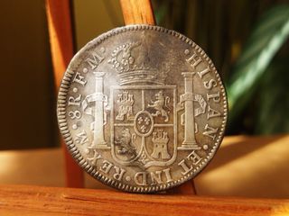 Moneda Plata 8 Reales 1795 Carlos IV México