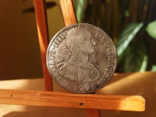Moneda Plata 8 Reales 1795 Carlos IV México