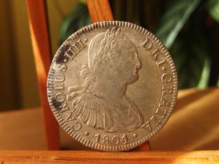 Moneda Plata 8 Reales 1801 Carlos IV México