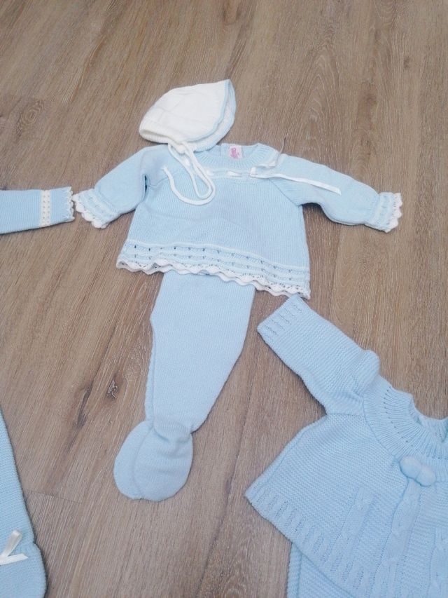Conjunto bebé punto azul argyle