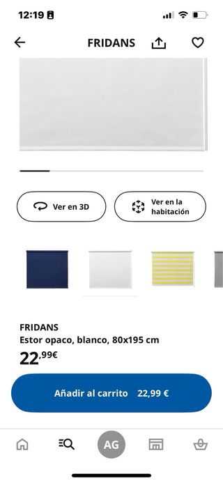 Estor FRIDANS IKEA Blanco