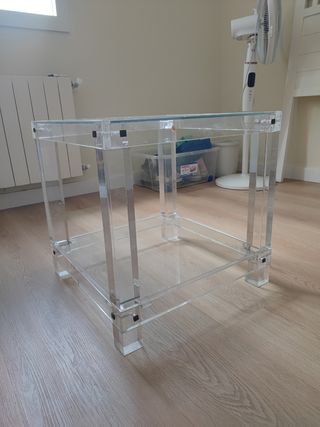 Mesa auxiliar cristal y metraquilato
