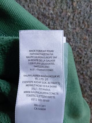 Sudadera Polo Ralph Lauren Verde Talla M