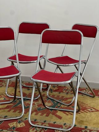 Sillas plegables cromadas estilo Space Age Años 70