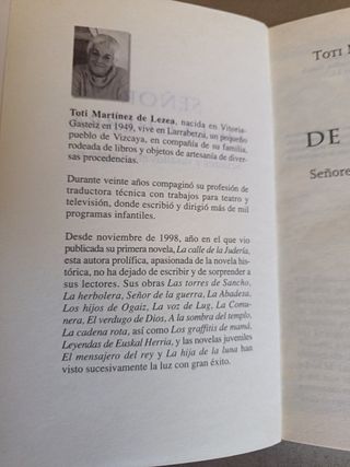 Libro Señor de la Guerra de Toti Martínez de Lezea