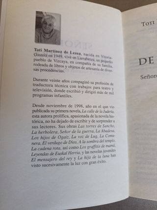 Libro Señor de la Guerra de Toti Martínez de Lezea