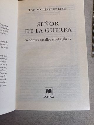 Libro Señor de la Guerra de Toti Martínez de Lezea