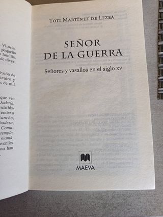 Libro Señor de la Guerra de Toti Martínez de Lezea