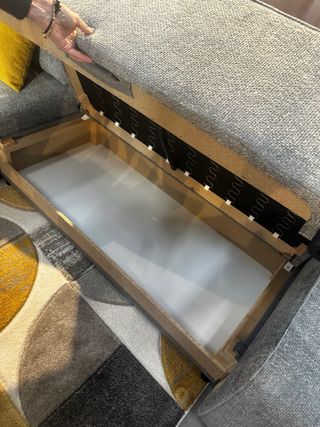 Sofá chaise longue gris tela