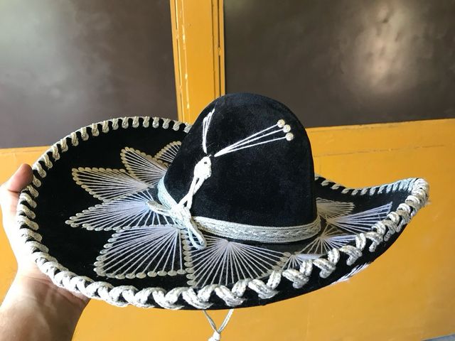 Sombrero Messicano Originale Nero Argento