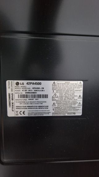 TV LG 42 Negra - A Reparar, No video solo audio.