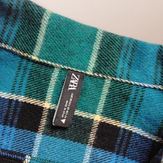 Sobrecamisa cuadros azul y verde - Zara XS nueva